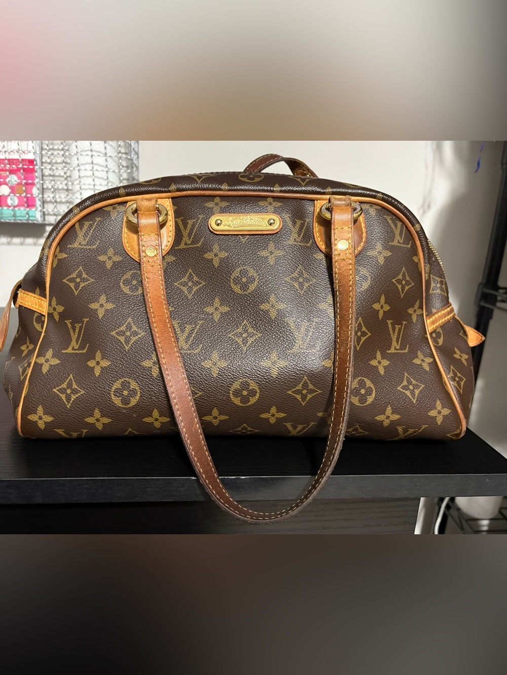 Louis Vuitton Monogram Montorgueil PM-553 Shoulder Bag with Leather Trim